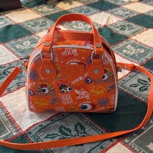 Von Dutch Vibrant Orange Graphic Handbag Women